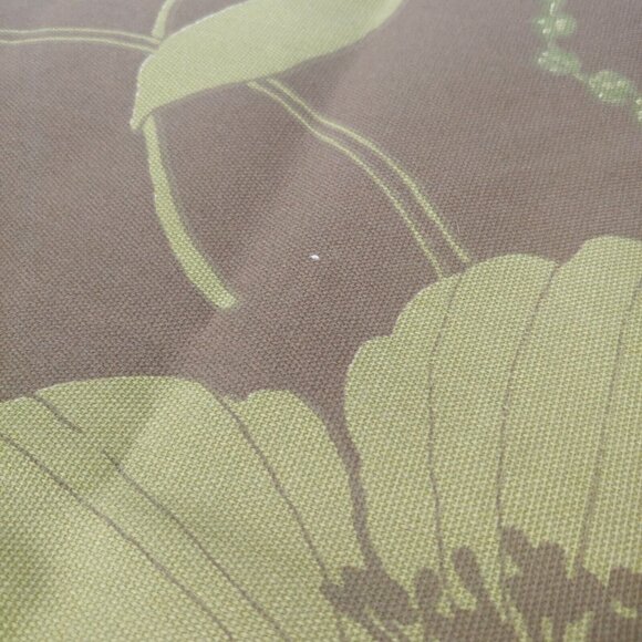 Morning Glory Floral Print Upholstery Fabric Brown Chartreuse Leaves Craft Home - Picture 6 of 6